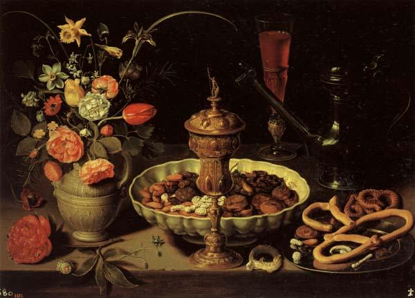 PEETERS, Clara Still life with Vase,jug,and Platter of Dried Fruit oil painting picture